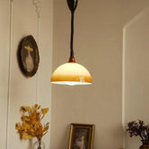 Brown Vintage Half-Sphere Living Room Pendant Light - Clowas